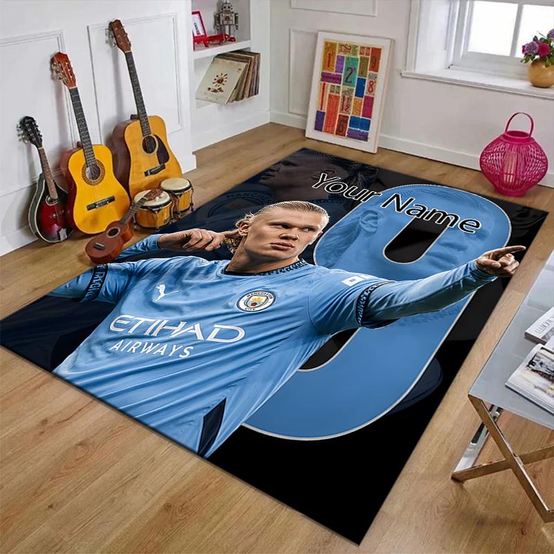 Haaland Design Area Rug Personalized Name- Non-Slip, Soft & Cozy Floor Mat for Living Room, Office - Indoor/Outdoor Carpet