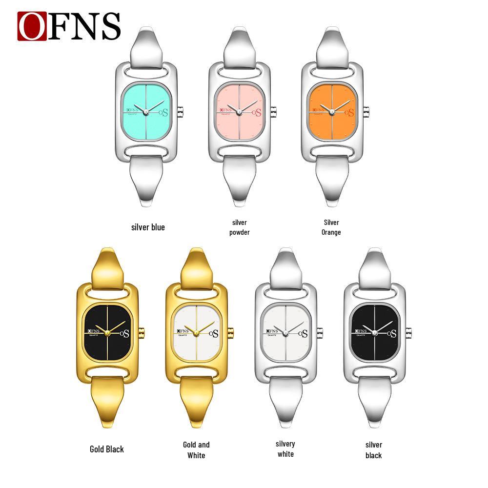 Oufanni Elegant Ladies' Waterproof Square Quartz Wristwatch - Lightweight Luxury Alloy Design.