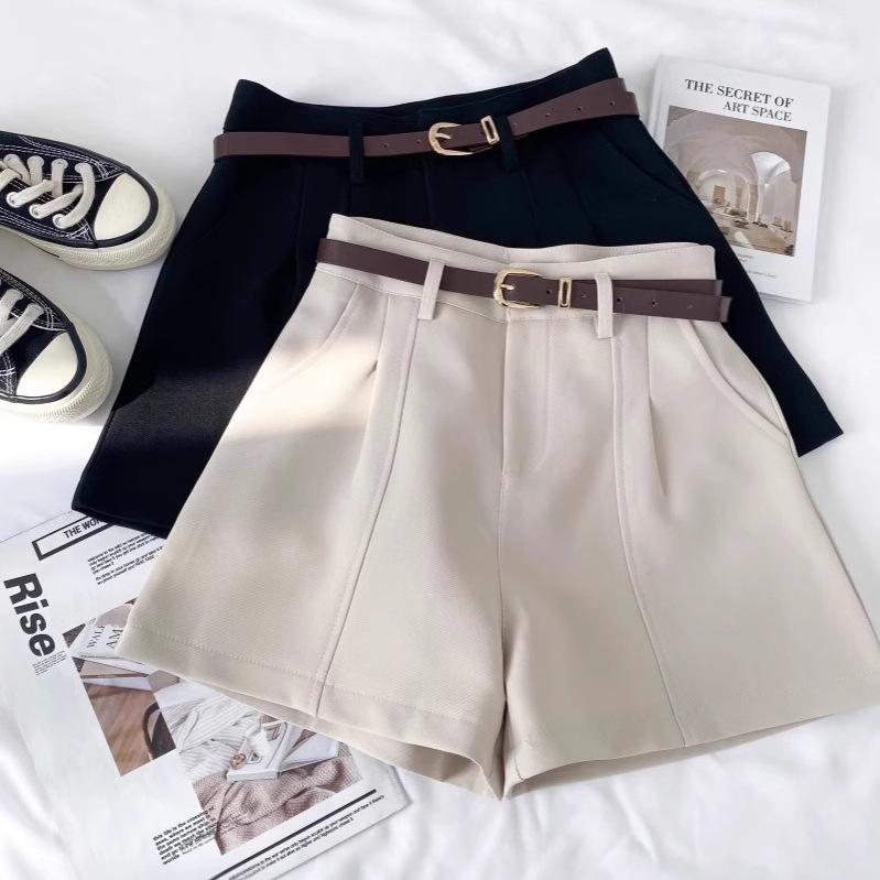 Chic Women's High-Waisted Wide-Leg Belted Shorts - Summer 2025 Arrival