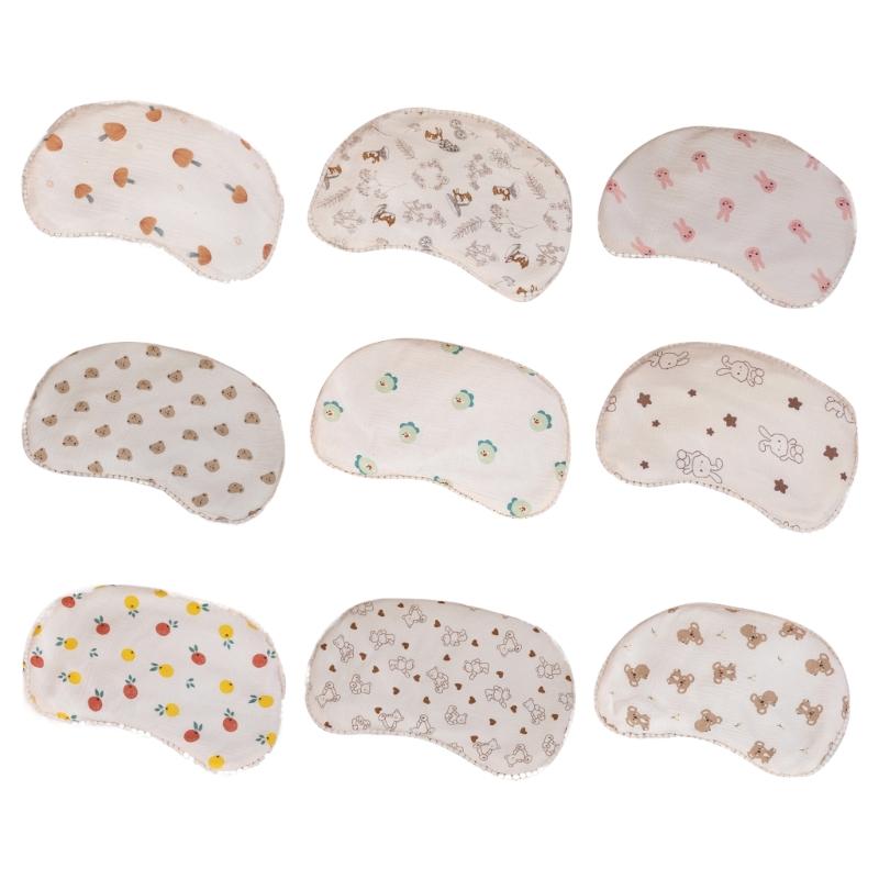 Comfortable and Cooling Infant Pillow Double Layer Gauzes Buckwheat Filling Pillow Breathable Moon-shaped Baby Pillow