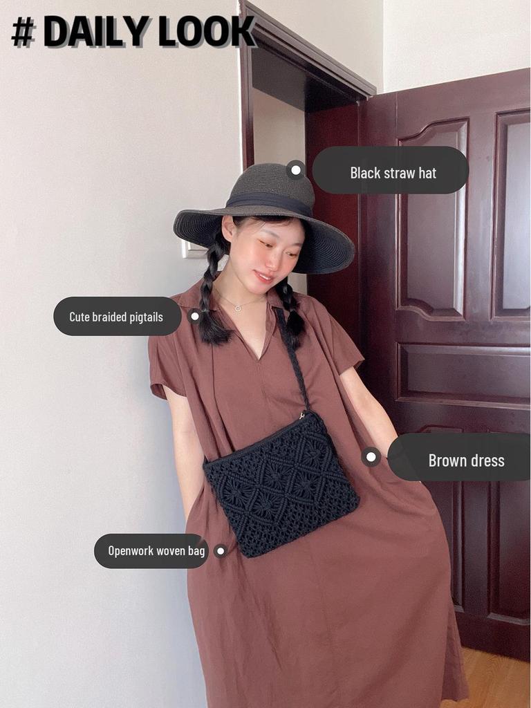 2025 Woven Tassel One-Shoulder Crossbody Clutch
