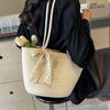 Women Straw Tote Bag Crochet Shoulder Bag Trendy Summer Woven Tote Bag Large Capacity Travel Beach Handbag for Outdoor Vacation