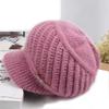 Hat Female Autumn and Winter Rabbit Hair Big Eaves Knitted Hat Old Hat Old Lady Fleece Warm Wool Hat