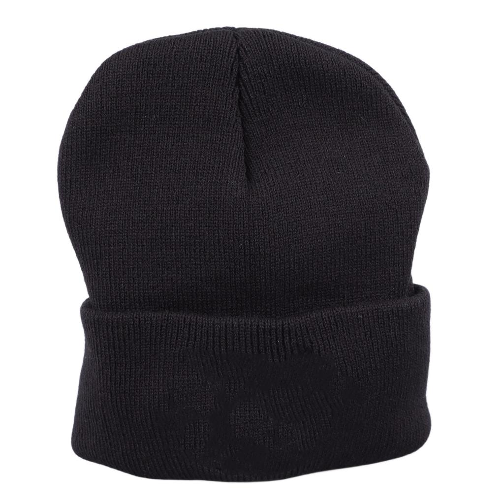 Black Warm Hat High Elasticity Acrylic Fiber Thermal Hat for Autumn Winter Black Imp Decoration