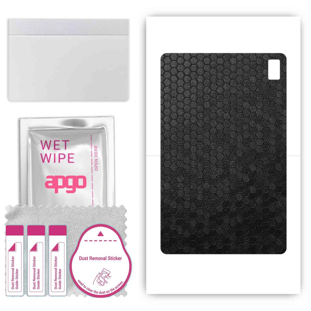 apgo skin sticker film foil vinyl for the BACK compatible with Umidigi A11 Tab, scratch-resistant, easy to install - Black Honeycomb