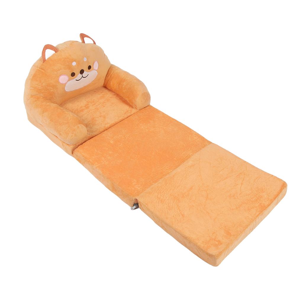 Kids Chair Couch Cartoon Folding Cute Couch Portable Sofa Chair for Home Schools Brown Puppy