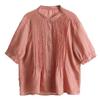 Summer Art Retro Fine Linen Top Women's Thin Cotton Linen Short Sleeved Shirt Blouses & Shirts