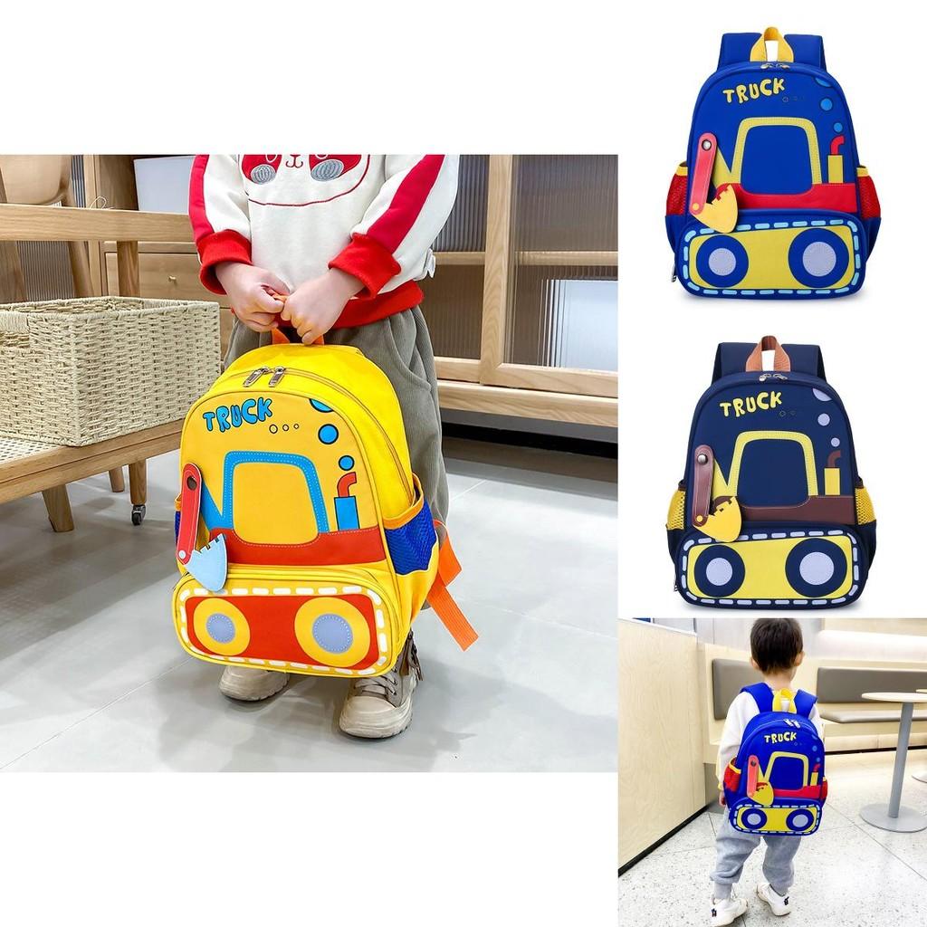 Durable Nylon Excavator Kindergarten Backpack For Boys And Girls Cute Cartoon Design For Ages 3 To 6