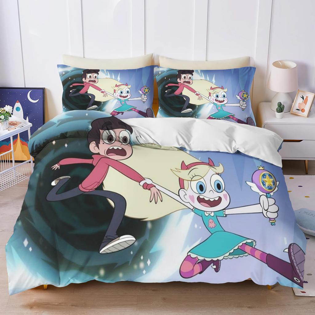 Star Butterfly Home Bedroom Comforte Nordic polyester material, suitable for children and adults, 3-piece set