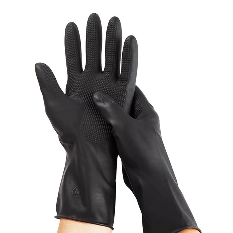Hair Dye Glove Professional For Hair Styling And Dyeing Thick Latex Black Corrosion Resistance High Elasticity Hairdressing Tool