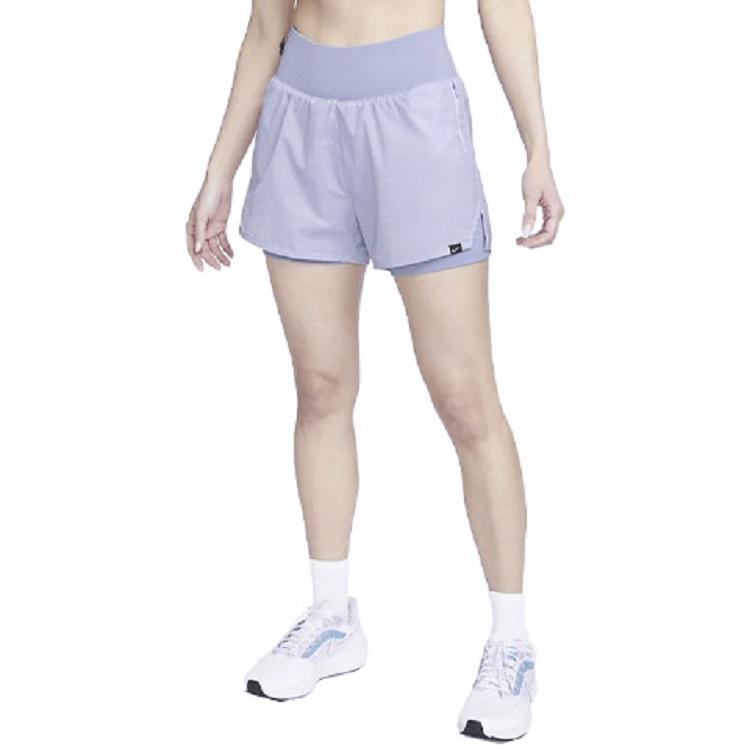 Nike Run Division Two-In-One Mid-Rise Reflective Regular Shorts Women Bottoms Oxygen-Purple FJ4252-536