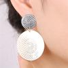 Uneven Alloy Dangle Earrings for Female Hyperbolic Big Round Pendants Punk Ear Zircon Metal Earrings for Women pendientes
