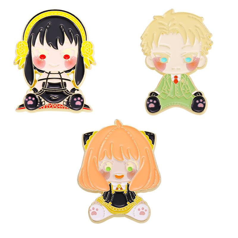 Adorable Cartoon Character Alloy Brooch Creative Anime Pin For Clothing Accessories