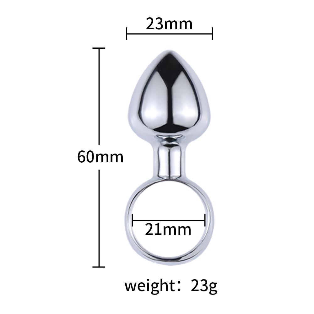 Metallic Pull Ring Butt Plug Beginner's Entry Anal Expansion G-Spot Anus Toys for Men and Women