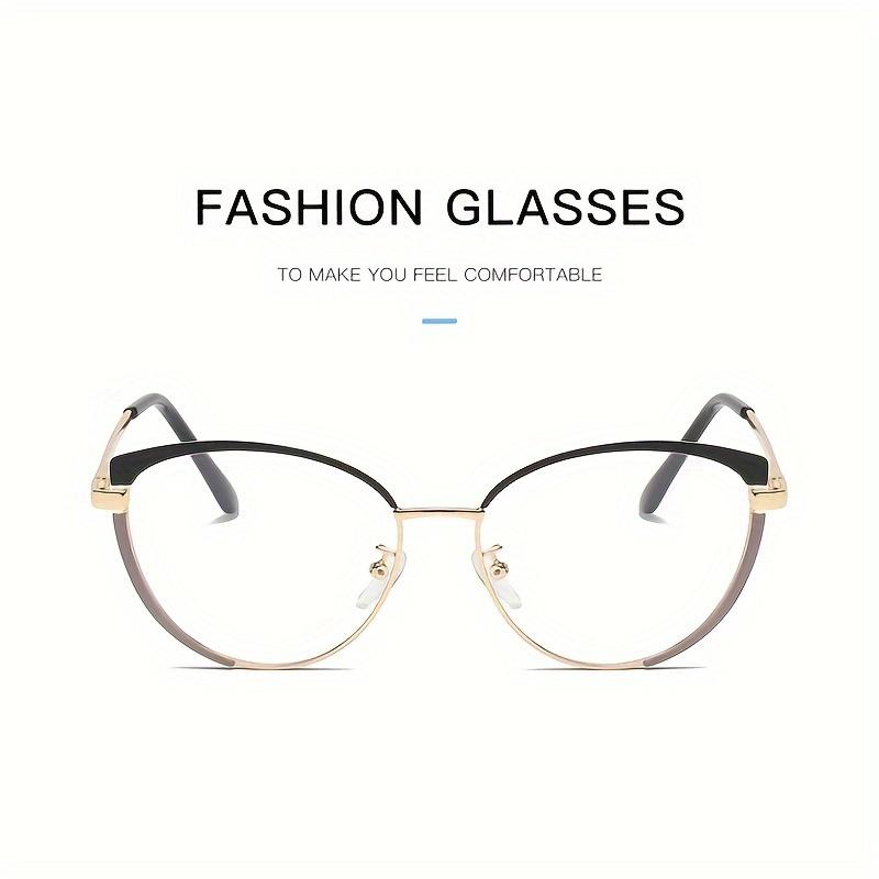 1Pcs Sweet Wind Color Change Anti Blue Light Glasses Cute Metal Elliptical Frame Women'S Fashion Glasses