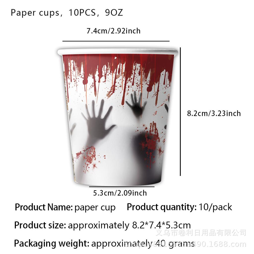 Party Halloween Party Partyzubehör Dekorative Tischdecke Seidenpapier Teller Messer Gabel Löffel Party Szene Arrangement