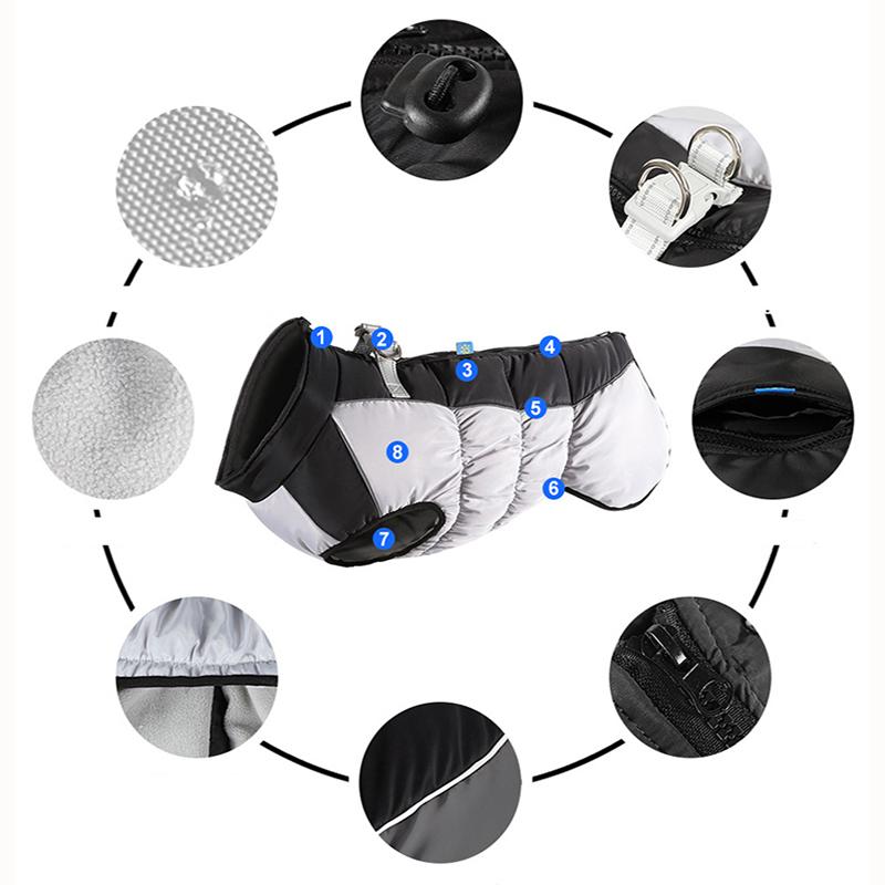 Winter Warm Pet Dog Coat Waterproof Pet Jacket for Medium Large Dogs Reflective Thickened Plush Dog Clothes Dog Accessories