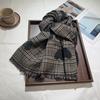 Women's Heart Plaid Cashmere-Feel Scarf: Thick, Warm, Versatile Shawl for Autumn & Winter