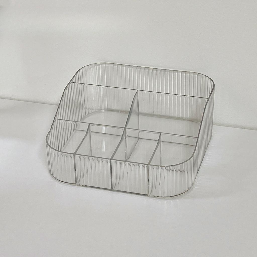 Clear Storage Box Desktop Makeup Organizer Plastic Container Lipstick Makeup Brush Shelf
