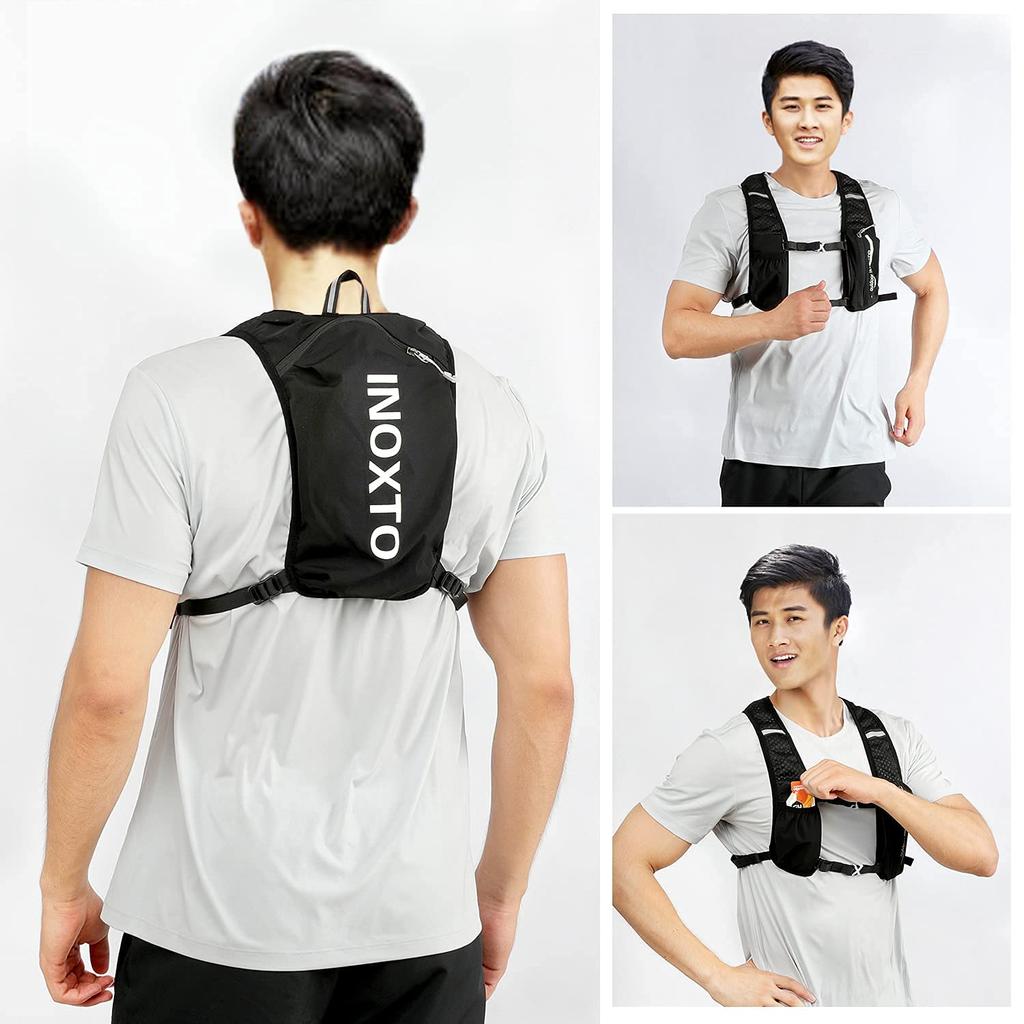 [INOXTO] Running Backpack Sports Ultra Lightweight 140g Included Hiking Trail Running Bicycle Race Marathon Light Reflective Ventilation 5L Hydration