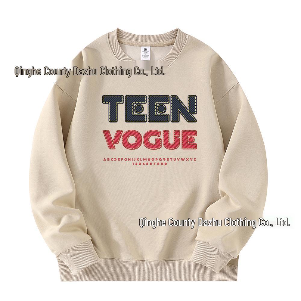 Men's TEEN VOGUE Round Neck Fashion Hoodie: Trendy Casual Pullover