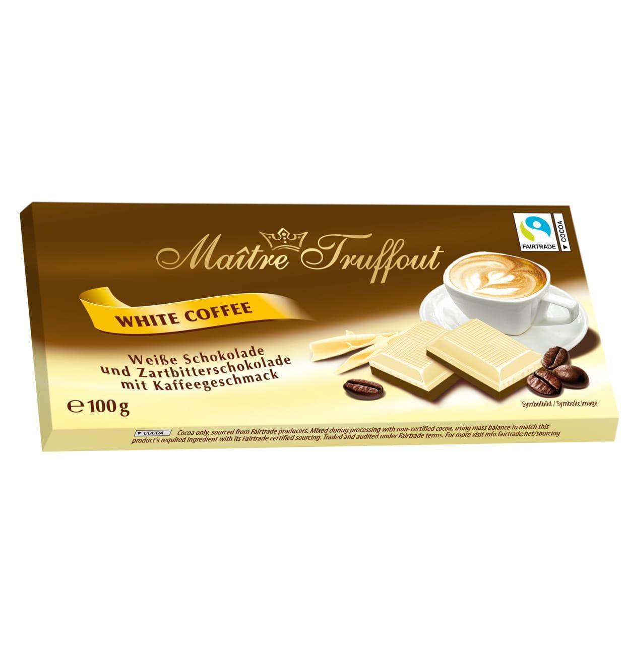 MaitreTruffout Weiße Schokolade Kaffee 100 g