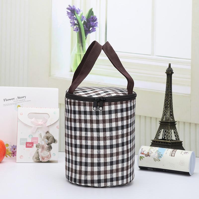 Neue zylindrische Lunchtasche Thermoisolier-Behältertasche Tragbare Lunchbox-Tasche Wasserdichte Lebensmittelaufbewahrung Eisbeutel Kühlertaschen
