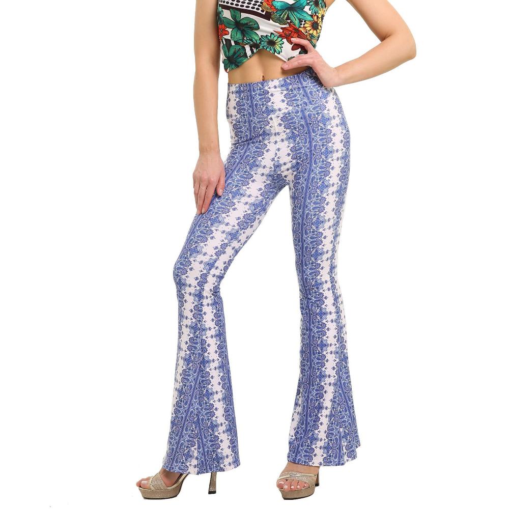 Fashion Floral Leggings High Waist Printed Flared Trousers For Women Highly Stretchable Fitness Tights Yoga Pants Dance Pants