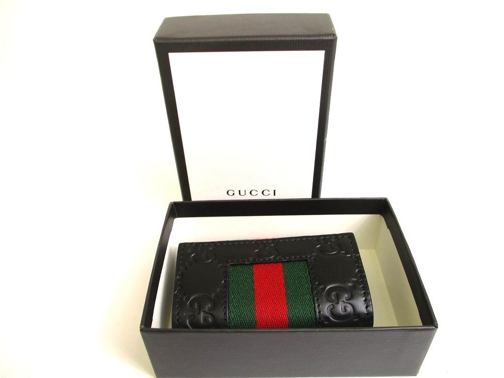 Authentic GUCCI Guccissima Black Leather 6 Pics Key Cases #a781  Refurbished