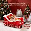 Weihnachtsschlitten Haustierbett Lustiges Flauschiges Weihnachtsmannschlitten Hundebett Abnehmbares Plüsch-Haustiersofa-Bett mit Rutschfester Unterseite für Katzen Hunde Feiertagsdeko