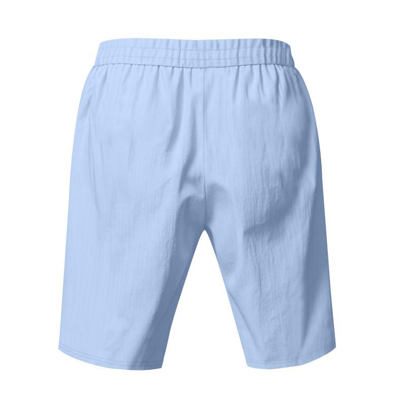 Summer Men's Shorts Linen Thin Section Beach Casual Loose Five Shorts Male