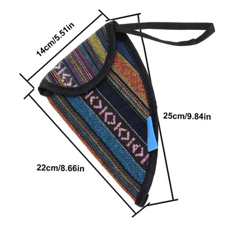National Style Ocarina Bag Ocarina Protective Triangular Cloth Bag with Carry Handle Ocarina Case Holder for Ocarina Lover