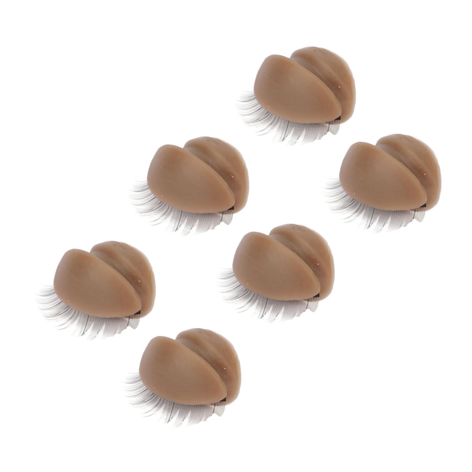 

3 пары сменных век для манекен-головы, практика наращивания ресниц, съемные веки с коричневый