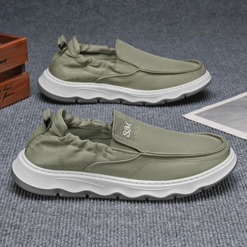 Ice Silk Canvas Men's Shoes Summer New Popular Lazy One Pedal Sports and Leisure Board Shoes Old Beijing Cloth Shoes