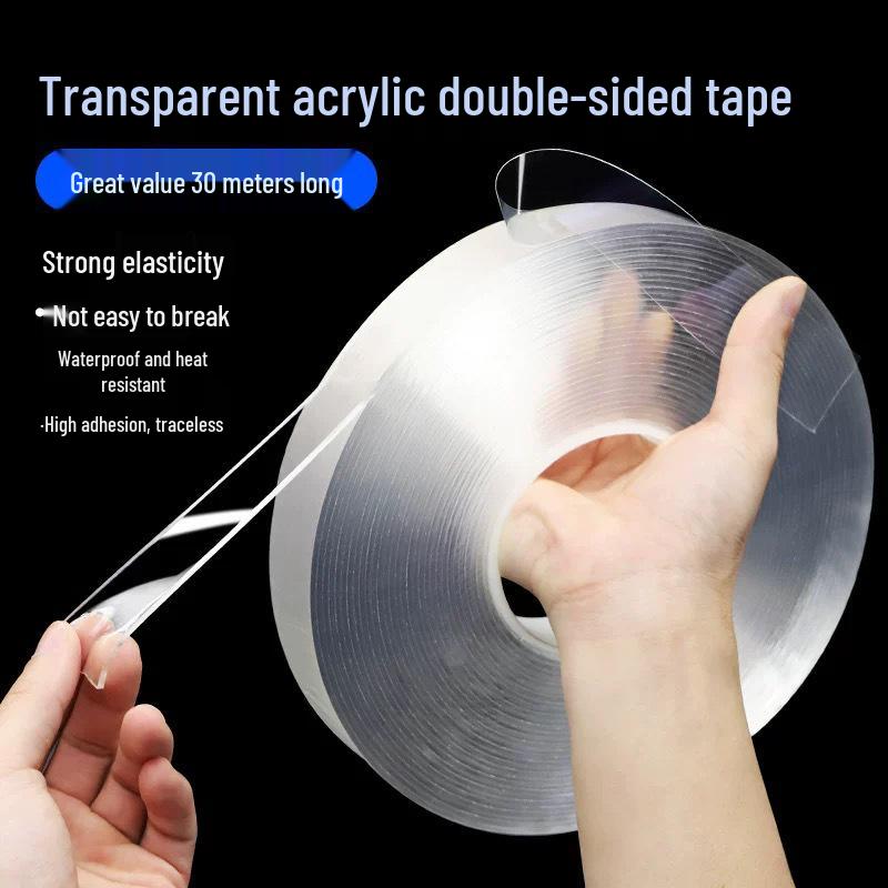 

Clear Nano Double-Sided Tape, Strong Adhesion, Traceless, Large Roll, High Viscosity, Nail-Free Glue 10MM Width x 11M Length; Transparent