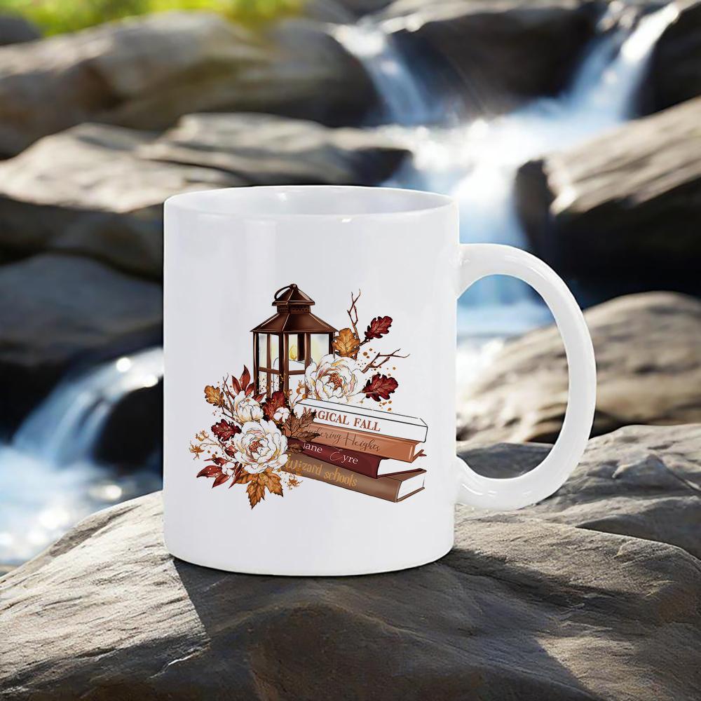 Керамическая кружка Сезон урожая Кофейная кружка Желуди Листья Чашка для молочного супа Благодарные чашки для завтрака Кружки для сока для коллеги Посуда 330ml