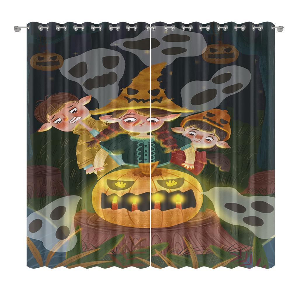 Halloween Vorhangstoff Schlafzimmer Wohnzimmer Balkon Verdunkelungsvorhang Büro Hotel Isolationsvorhang