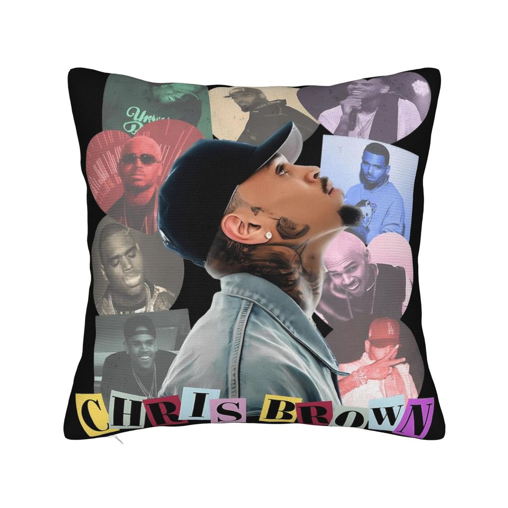Pillow Case Chris Brown Breezy Album Design Music Singer Pillow Cover For Chair Sofa Home Decor Kawaii Pillowcases