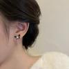 Sweet and spicy style~ black butterfly chain stud earrings women's light luxury high-end temperament earrings Korean niche personalized earrings