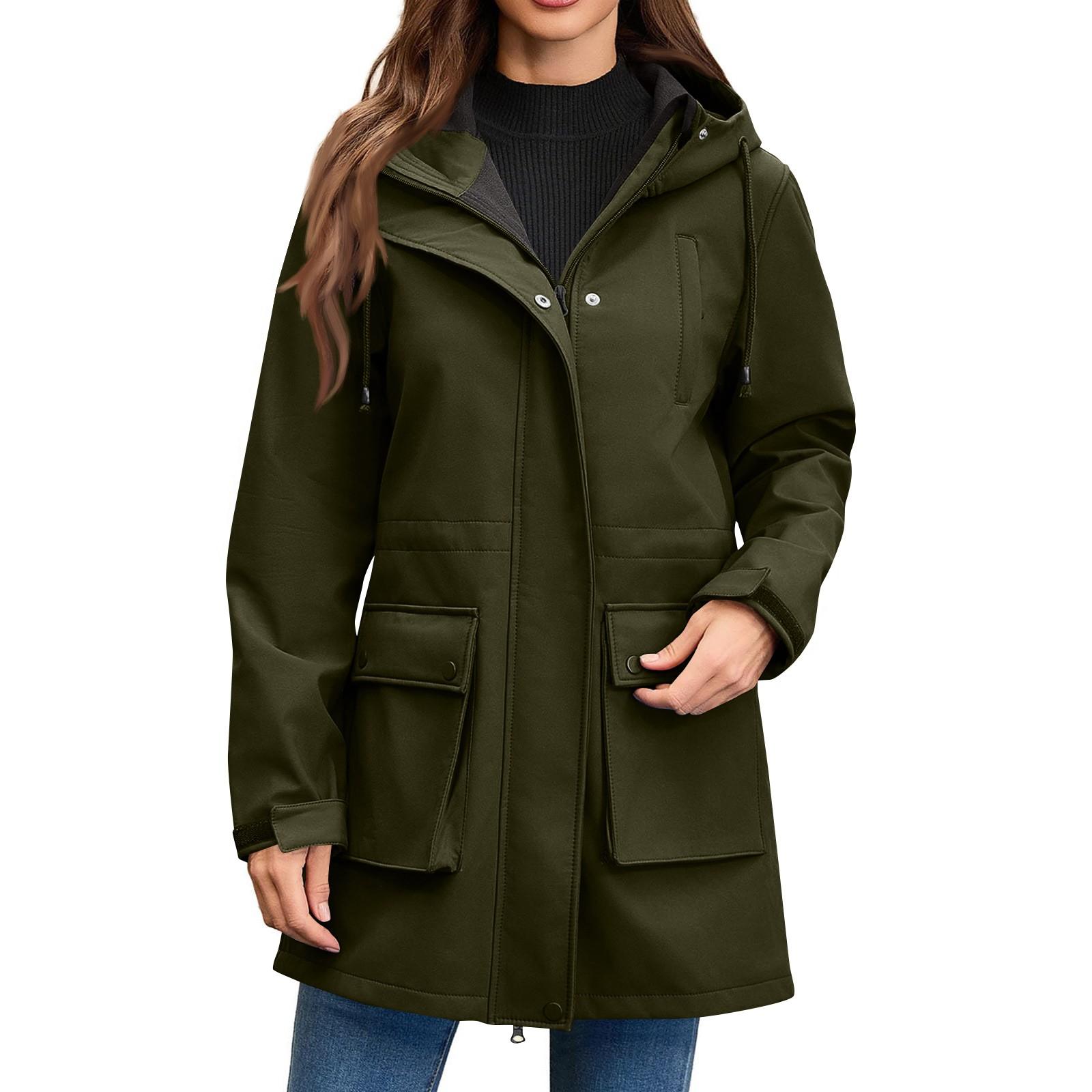 

Женская однотонная полосатая дождевик на открытом воздухе плюс водонепроницаемый плащ с капюшоном ветрозащитный XL