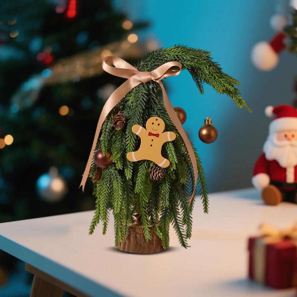 Christmas Tree PE Crooked Neck DIY Decoration Package, Encrypted Desktop Ornament, Simulated Small Tree