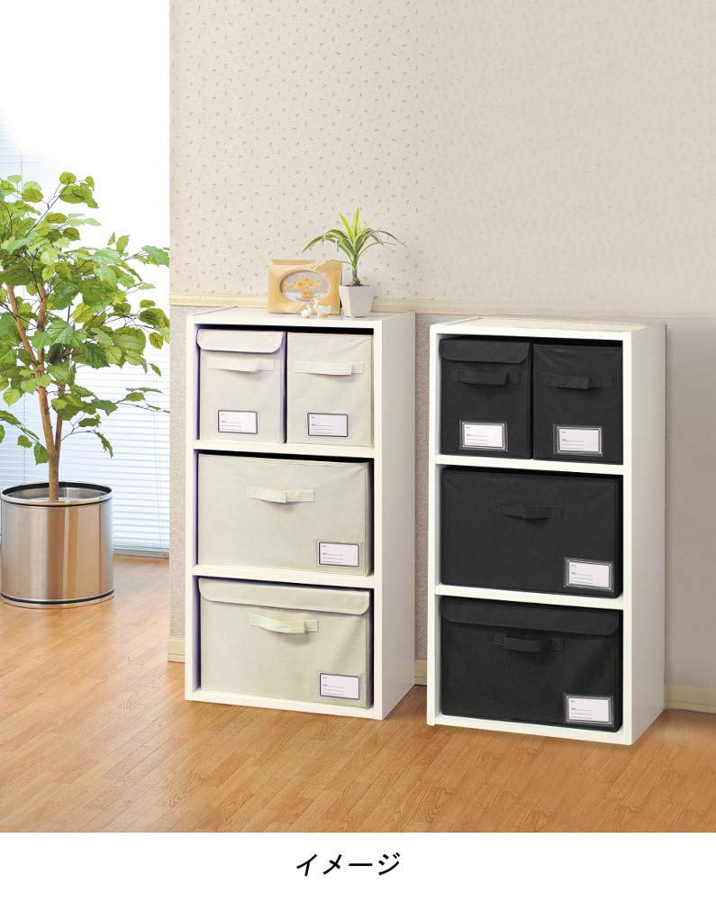 Izumi Kasei Storage Box with Lid and 38 x 26 x for use in color Label, 38cm, Ivory, 26cm, boxes.