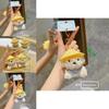 Straw Hat Dog Plush Keyring With Soft Material For Key Organizer
