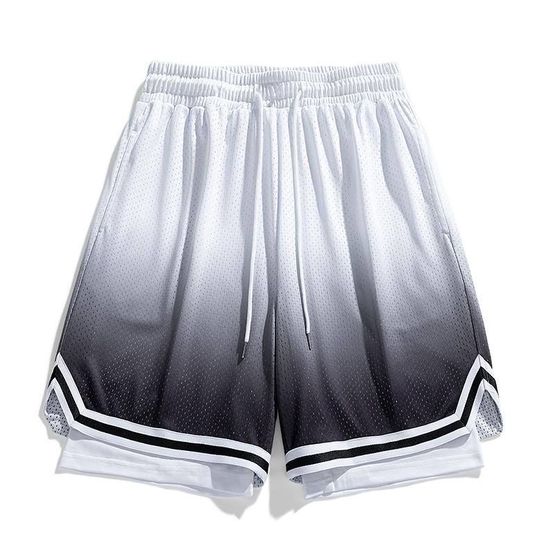 

Gradient Fake Two-piece Shorts Men s Casual Shorts Sports Shorts Basketball Shorts S чорний