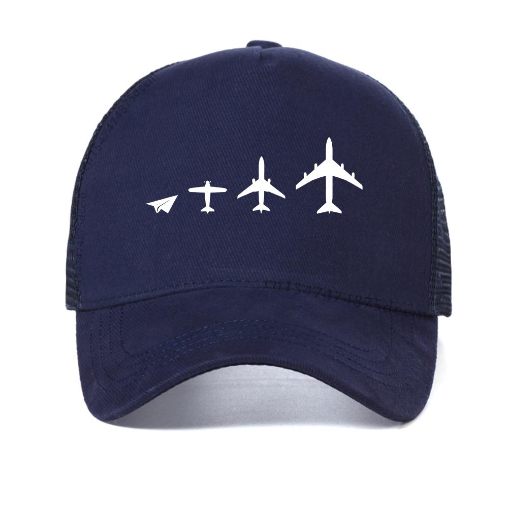 Men's History Of Airplane Evolution Print baseball cap Stylish Crew Versatile For Casual caps summer adjustable Snapback hats