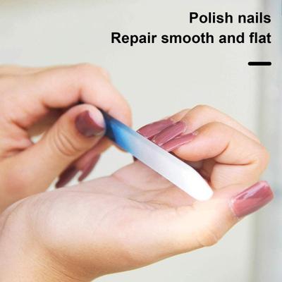 Nail File Faux Crystal Glass Non-Porous Durable Reusable Colorful Design Manicure File for Healthy Nails