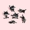 Black Cat Mouth A Knife Oil Drop Lapel Brooch Badge Pin Denim Bag Gift Men Women Fashion Jewelry