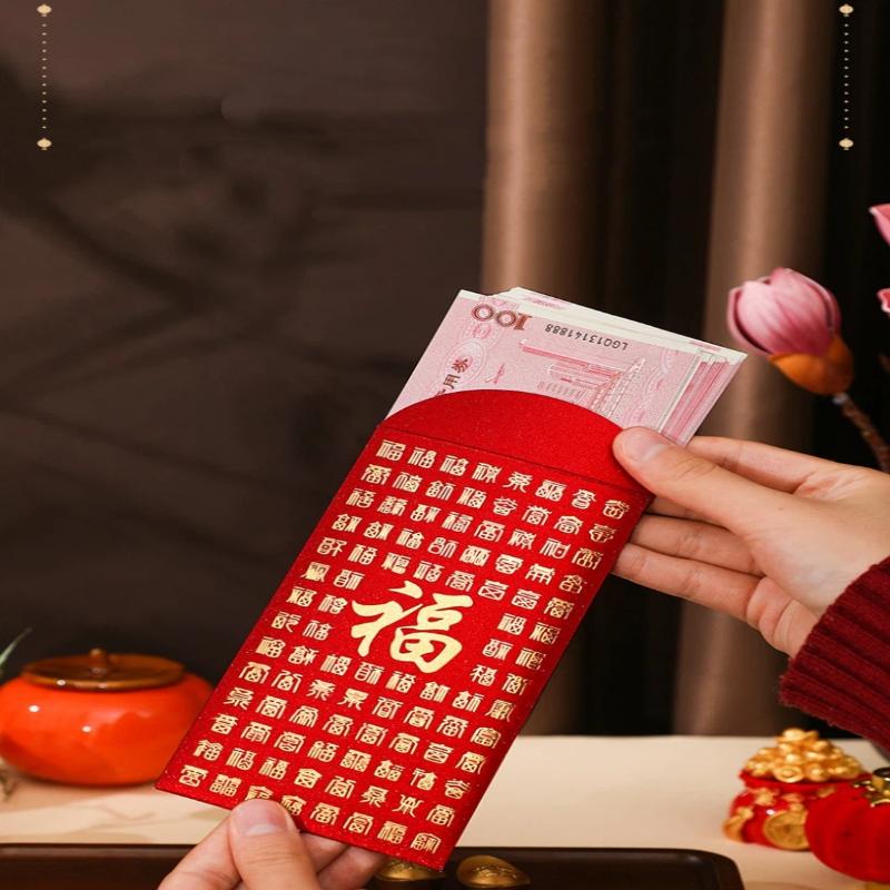 6Pcs Joy Pattern Wedding Red Envelope Blessing Traditional Money Bag Chinese Style Gift Envelopes Wedding Celebration