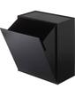 Yamazaki Wall-Mounted Toilet Pot & Storage Case, Black, Approx. W20.5 X D12.2 X H24cm, Tower-Style, Flap-Style, Small Item Storage, Trash Can (5430),