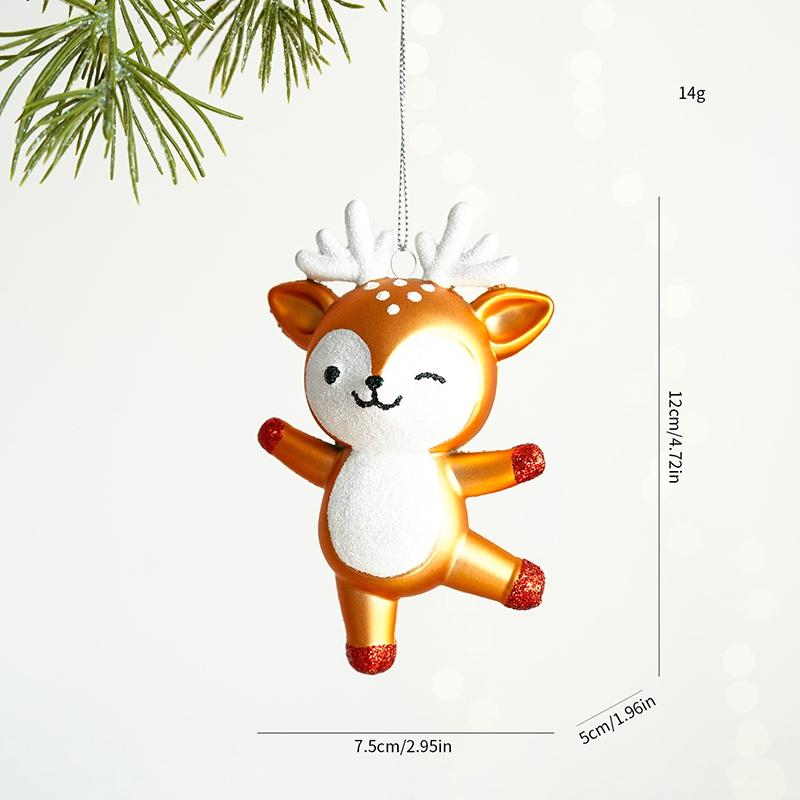 Horse Hanging Pendent For Christmas Tree Decorations Cartoon Animal Bear Ornaments Xmas Keychain Navidad New Year Decor
